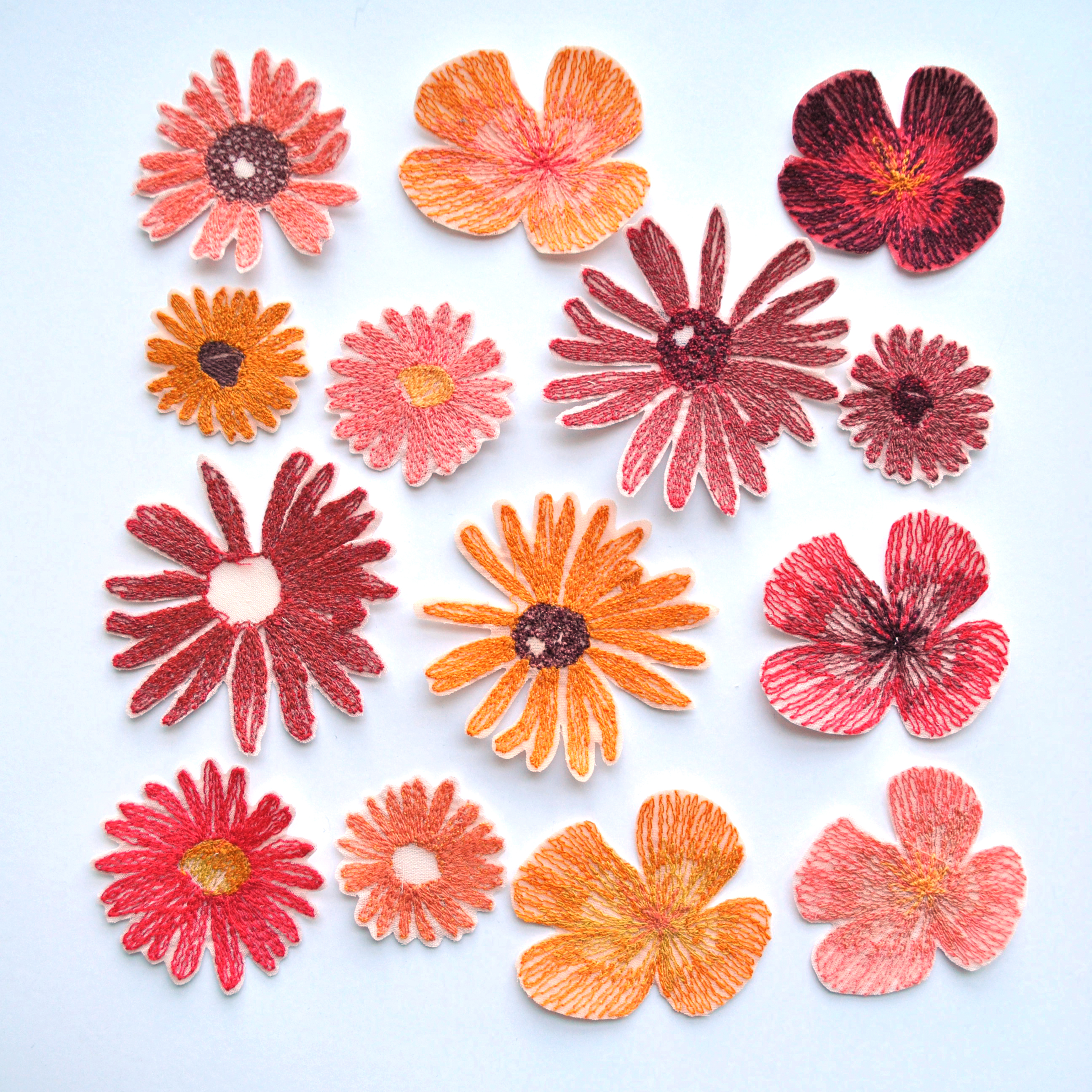 Warm Tones Flower Patches: 14 Pack