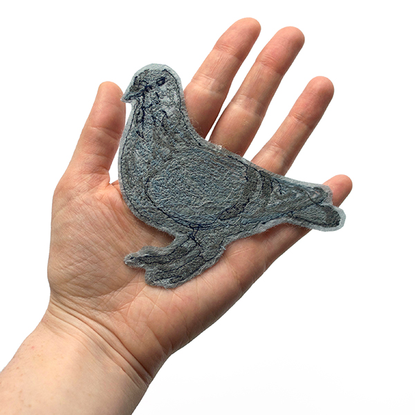 Iron-On Embroidered Pigeon Patch