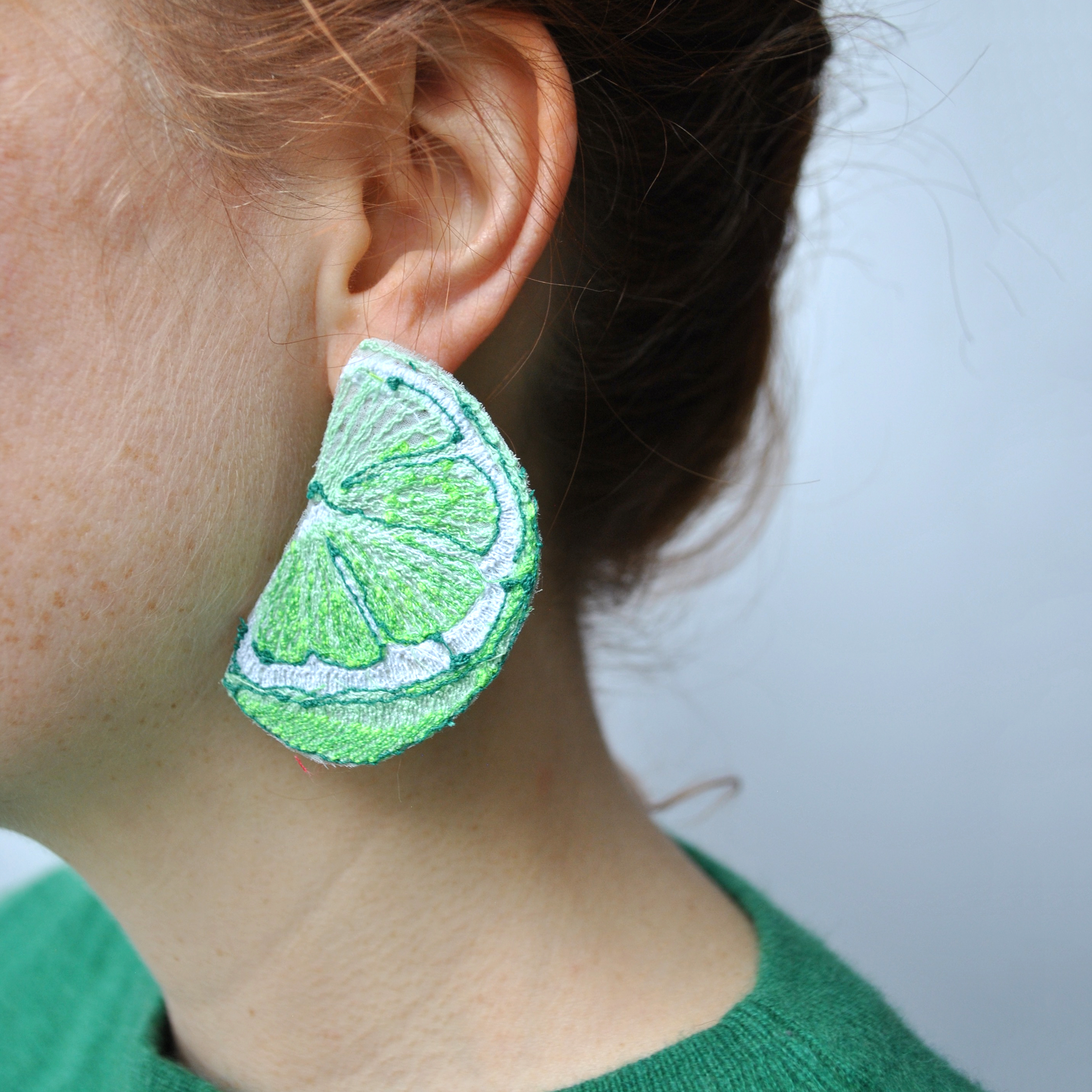 Large Lime Earrings