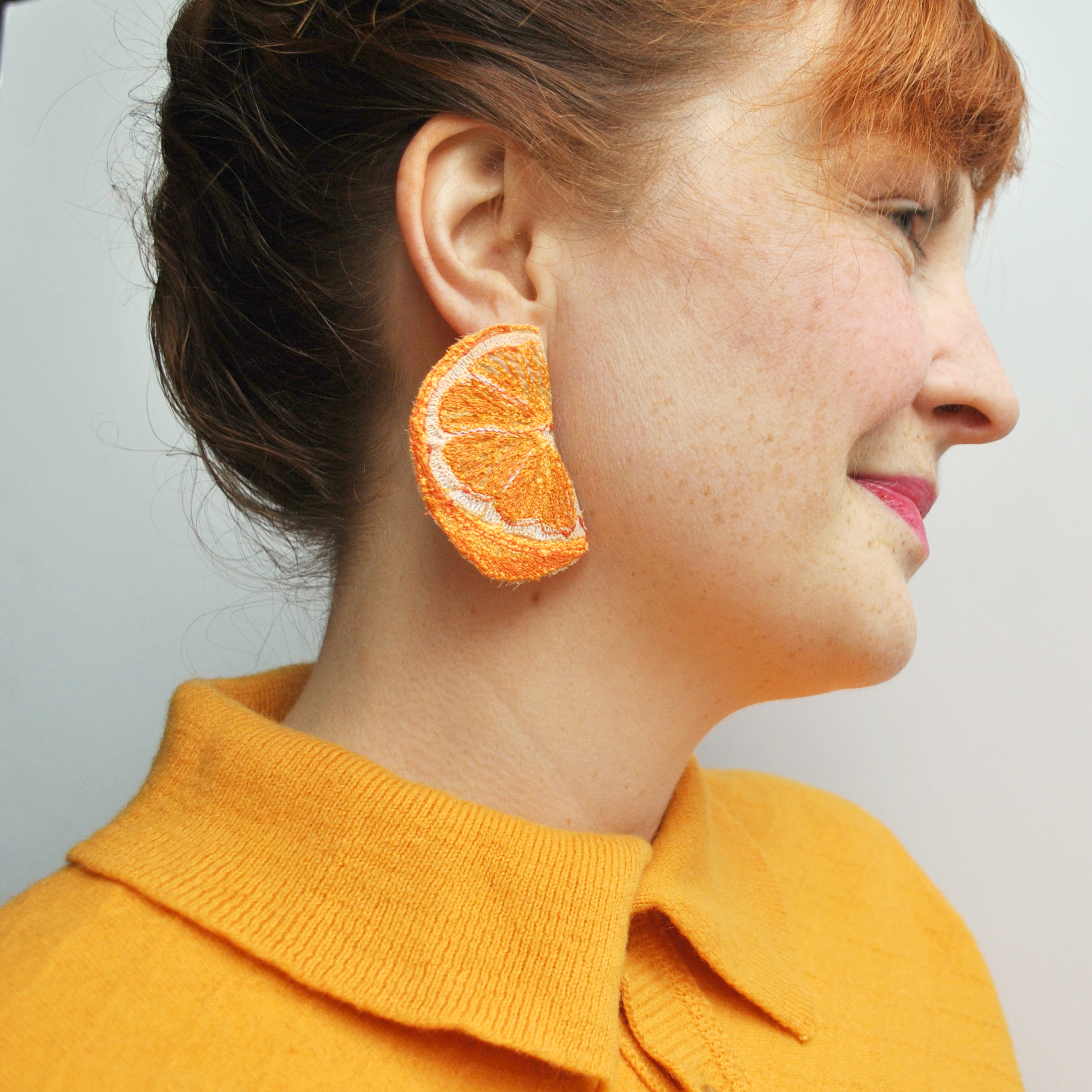 Large Orange Earrings