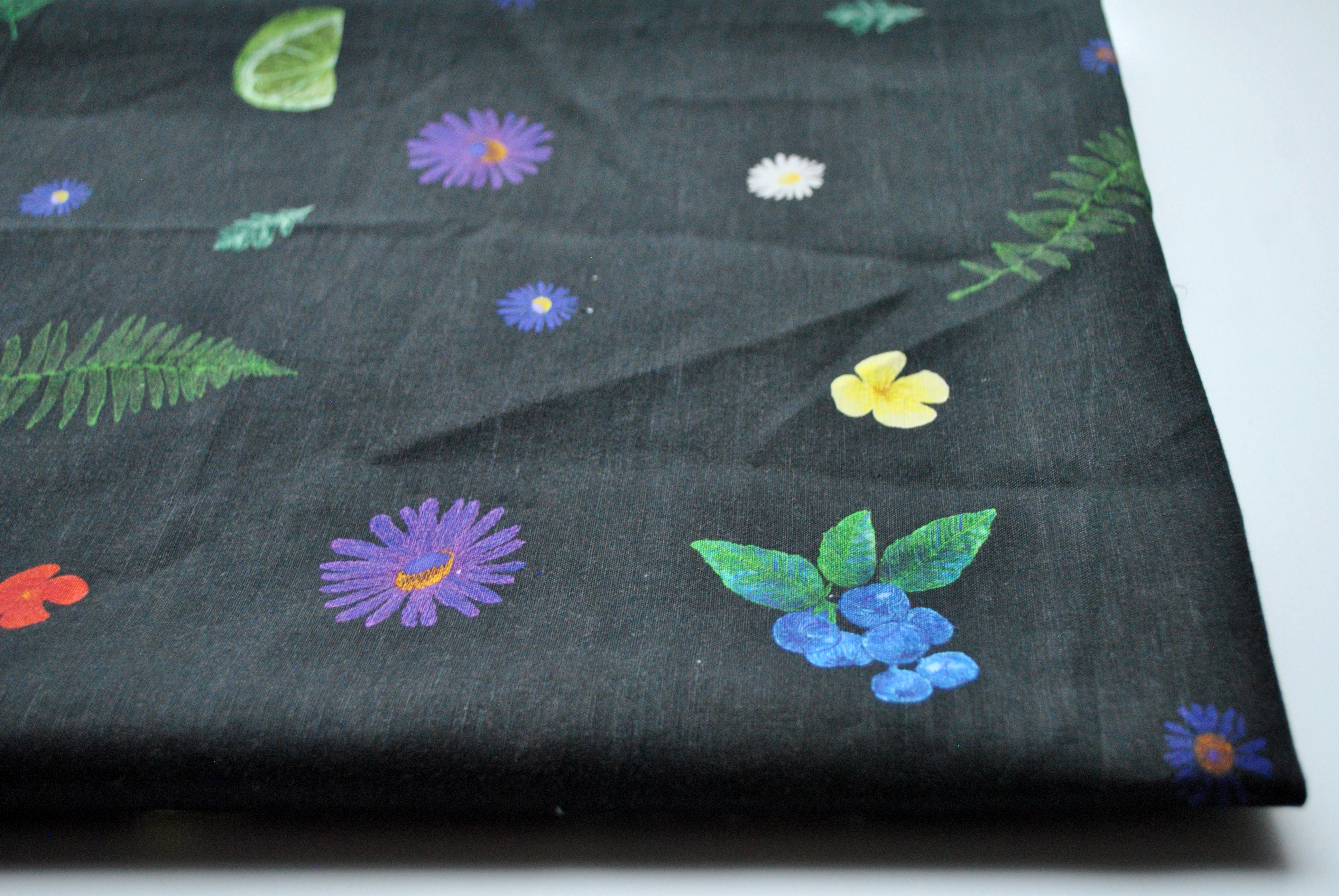 Flowers Fruits and Ferns: Linen Cotton Fabric