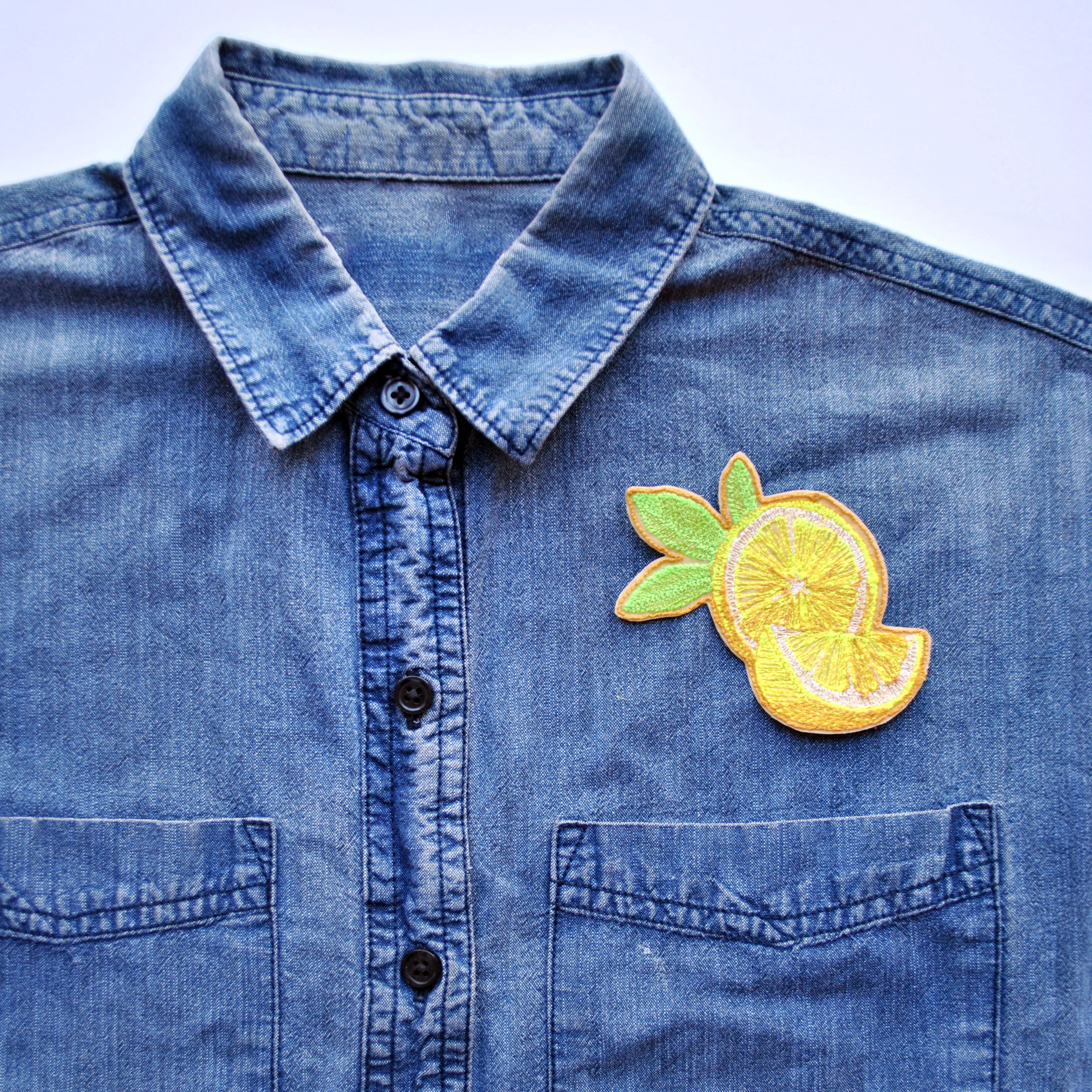 Iron-On Lemon with Slice Patch